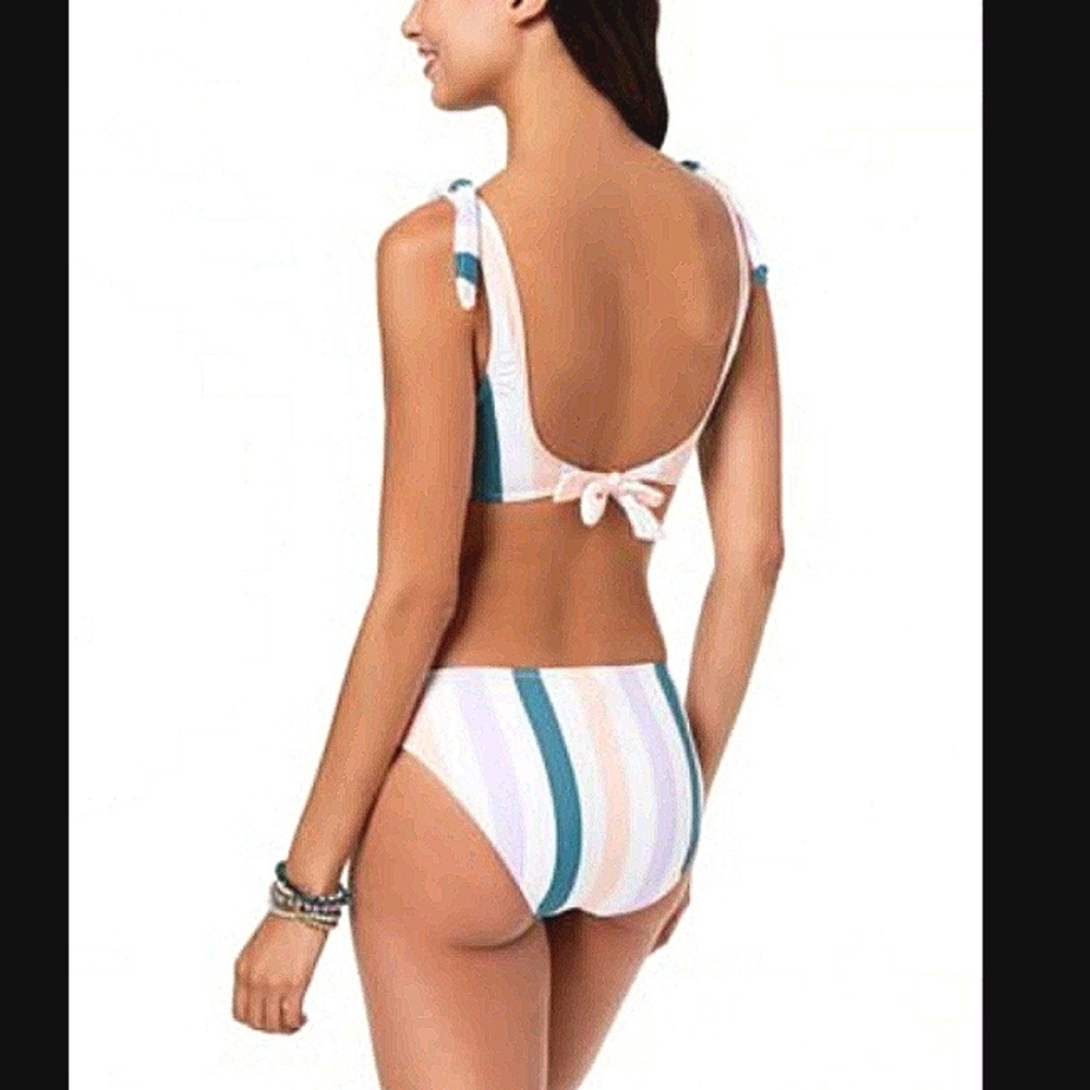 Hula Honey Aqua Stiped bikini Juniors size small